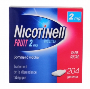NICOTINELL 2 mg FRUIT sans sucre (204 gommes)
