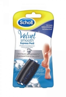 SCHOLL VELVET Express Pedi 2 Rouleaux de remplacement (Grain EXTRA Exfoliant)