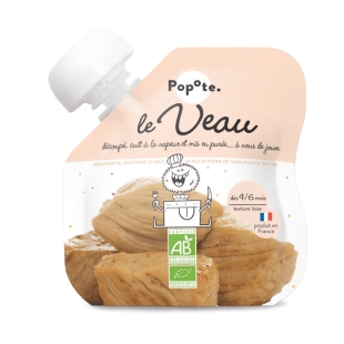 POPOTE - Purée de Veau 100% Bio Dès 4 mois - Gourde 60g