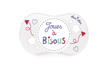 LUC ET LEA Sucette Symétrique 18MOIS+ Unisexe Bisous 