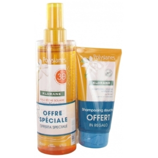 KLORANE Polysianes Huile sèche solaire 30 SPF (200ml) + Shampooing douche offert (75 ml)