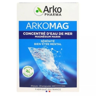 ARKOCEAN Magnésium Marin - Goût Caramel - Fatigue et nervosité - 20 Ampoules