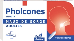 PHOLCONES Bismuth Suppositoires Adultes Boite de 8