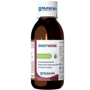 ERGYVEINE - Jambes Légères Complément Alimentaire : diminue la sensation de jambes lourdes, facilite la circulation sanguine 250 ml - Nutergia