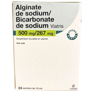 VIATRIS - Alginate de sodium/Bicarbonate de sodium - 24 sachets de 10 mL