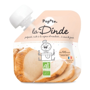 POPOTE - Purée de Dinde 100% Bio Dès 4 mois - Gourde 60g