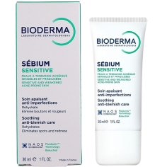 BIODERMA - Sébium Sensitive Soin Apaisant Anti-imperfections - Le soin quotidien des peaux sensibles à tendance acnéique qui apaise, réhydrate et élimine les boutons - 30ml
