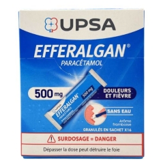 EFFERALGAN - Paracétamol 500 mg Arôme Fruits Rouges - 16 Sachets