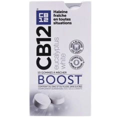 Boîte de CB12 BOOST Gommes à Mâcher Eucalyptus White - 10 pièces - complément alimentaire sans sucre