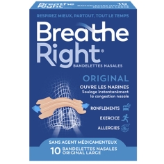 Breathe Right - Original - Bandelettes Nasales Nez Congestionné