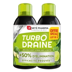 TURBODRAINE - Draineur Minceur, goût Citron vert et Menthe 500 ml x 2