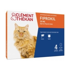 CLEMENT THEKAN Fiprokil 50 mg Chat 4 pipettes