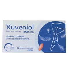 Xuveniol Diosmine 500mg - Jambes Lourdes & Crise Hémorroïdaire - 60 comprimés