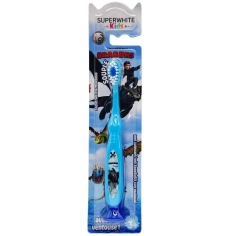 Brosse à dents manuelle Superwhite Kids - poils souples - pour enfants dès 3 ans - manche ergonomique avec grip antidérapant