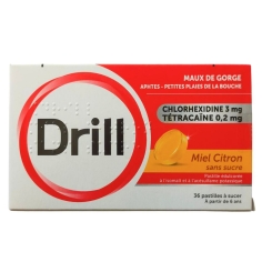 DRILL Maux de Gorge - Pastilles Miel Citron sans sucre