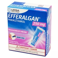 EFFERALGAN - Paracétamol Granulés 250 mg Arome Fraise - 10 Sachets