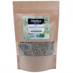 VITAFLOR Fenouil Doux Bio 100 g – graines de fenouil en vrac pour infusion et confort digestif