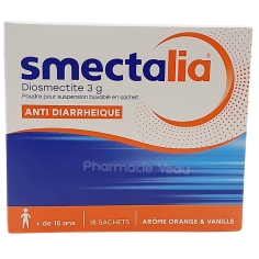 SMECTALIA 3 gr - Anti Diarrheique Orange et Vanille Poudre pour suspension buvable en sachet- 18 sachets