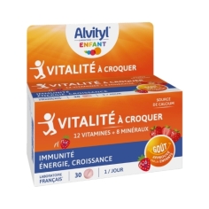 alvityl enfant vitalite a croquer vitamines mineraux fraise fatigue croissance enfants