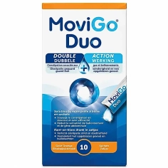 MOVIGO DUO - Constipation + Gaz et Ballonnements -Solution Buvable Prête à Boire 10 sachets Goût Orange