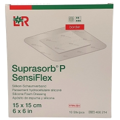 LOHMANN ET RAUSHER - Suprasorb P Sensiflex Border 15cm x 15cm - Pansement Hydrocellulaire Siliconé
