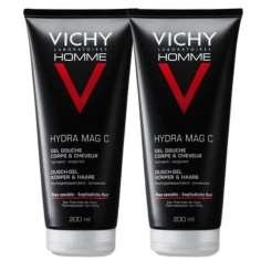 Flacon VICHY HOMME Gel Douche Hydratant Revigorant MAG-C - corps et cheveux - nettoie en douceur - énergie et hydratation