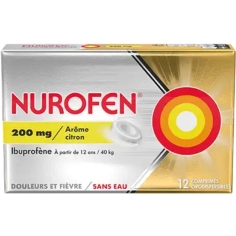 NUROFEN - Ibuprofène 200 mg Enfant + 40 kg Arôme Citron -  12 Comprimés  Orodispersibles