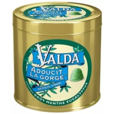 VALDA - Gommes Menthe Eucalyptus Avec Sucres - 140 gr