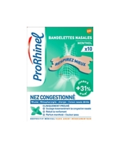 PRORHINEL Bandelettes Nasales MENTHOL (10 Bandelettes) Rhume et anti-ronflement