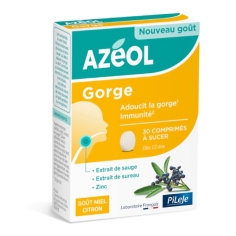 Pileje - Azéol Comprimés à sucer pour la Gorge Goût Miel Citron - 30 comprimés