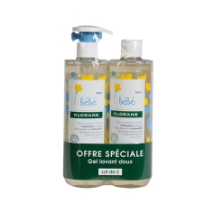 KLORANE BEBE Gel Lavant Doux Corps et Cheveux (lot 2x 500 ml)