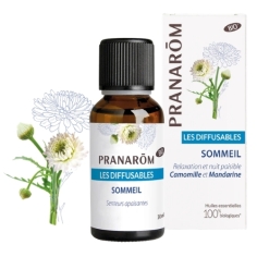 Huiles essentielles bio diffusion relaxation sommeil camomille mandarine apaisant nuit