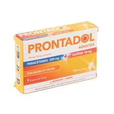PRONTADOL - Paracétamol 500 mg + Caféine 50 mg À Partir de 15 Ans - 16 Comprimés