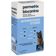 BIOCANINA - Permetrix Antiparasitaires Externes Petits Chiens (4-10 kg) 3 pipettes 1 ml