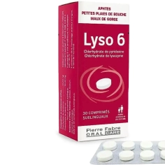 LYSO 6 - Aphtes Petites Plaies de Bouche Maux de Gorge - 30 Comprimés