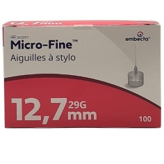 EMBECTA - Aiguilles à stylos Micro Fine pour insuline 0.33mm x 12.7MM (29G) - x 100