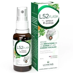 L52 Flash Lehning - Spray Gorge - Spray buccal maux et irritations de la gorge - 30 ml