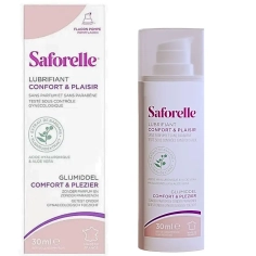 SAFORELLE - Gel Lubrifiant Confort et Plaisir - Acide hyaluronique et Aloe vera - Sans parfum, sans parabène - 30 ml