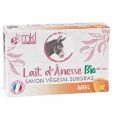 MKL Green Nature Savon Végétal Surgras Lait d'Ânesse Bio Miel 100 g