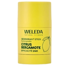 Weleda Déodorant Stick Rechargeable Citrus Bergamote BIO 50g parfum agrumes naturel rechargeable