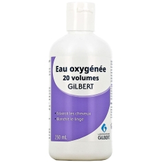 GILBERT - Eau Oxygénée 20 volumes - 250 ml. Eclaircit les cheveux, blanchit le linge.