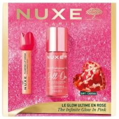 NUXE Coffret Noël Le Glow Ultime en Rose 2 soins + 1 pince à cheveux