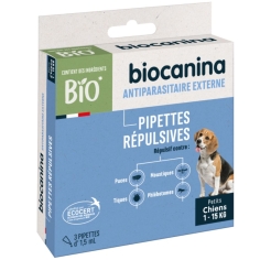 BIOCANINA - Pipettes Répulsives Chien (<15kg) - 3 Pipettes