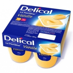 DELICAL Crème dessert hyperprotidique et hypercalorique La Floridine (4x200g)