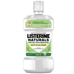 LISTERINE - Bain de Bouche Naturals Protection Gencives Goût Plus Léger - 500 ml - Complète l'hygiène bucco-dentaire pour des gencives plus fortes.