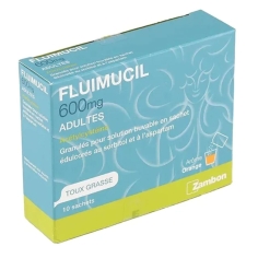 Fluimucil 600mg Adultes Toux Grasse - Zambon - 10 sachets