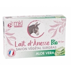 MKL Green Nature Savon Végétal Surgras Lait d'Ânesse Bio Aloe Vera 100 g