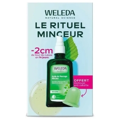 WELEDA Coffret Rituel Minceur : huile de massage minceur + ventouse.
