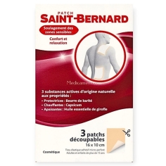 SAINT-BERNARD Patch - Soulagement des zones sensibles - 3 patchs découpables 16x10 cm