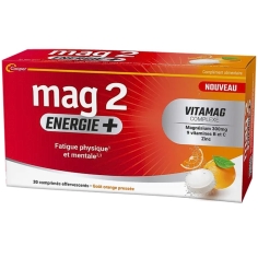 MAG2 Energie+ - Goût Orange pressée - 30 comprimés effervescents